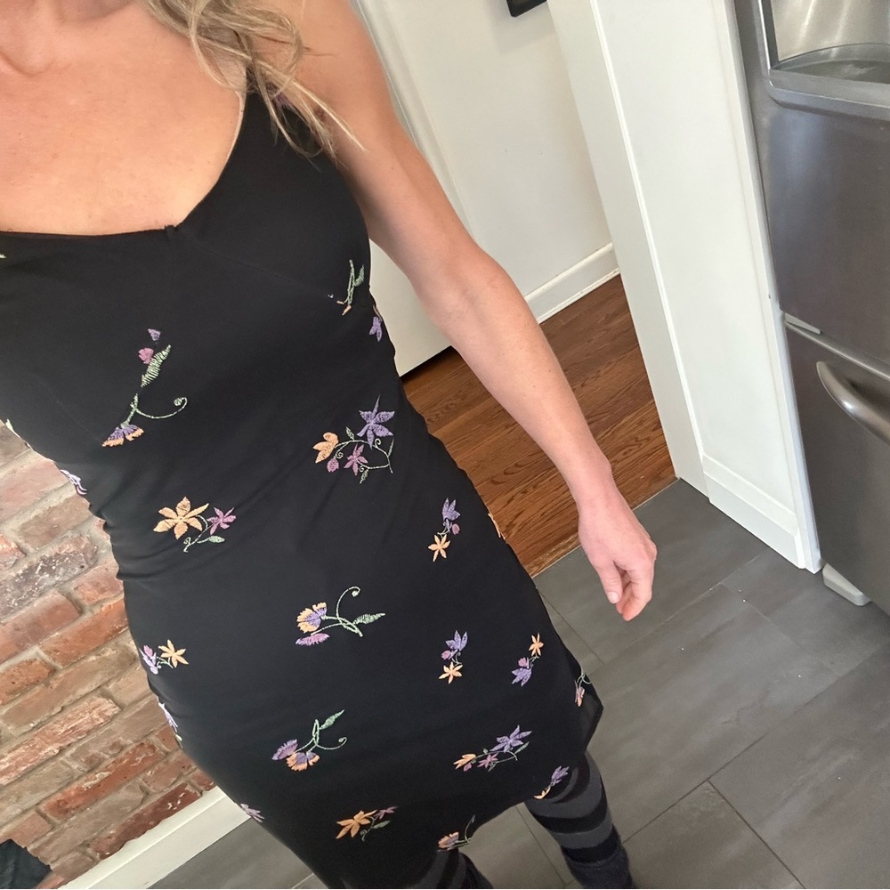 Floral Black Dress